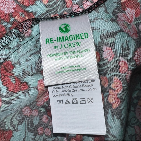 Re-Imagined J Crew Floral Cotton Poplin Ruffle Top Blouse Size XS Button Up - Picture 6 of 8